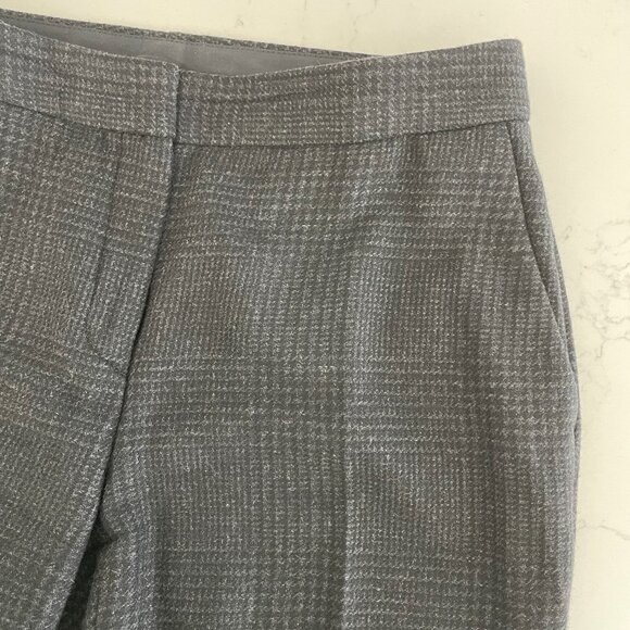 Massimo Dutti Wool Alpaca Blend Houndstooth Pattern Subtle Flare Pants Grey Sz 8 - Picture 7 of 13